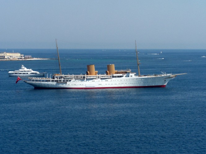 Blohm + Voss Luxury Charter Yacht Savarona in the bay of Cannes June 2008 - Photo courtesy of Ferdinand Rogge Blohm + Voss Luxury Charter Yacht Savarona in the bay of Cannes June 2008 - Photo courtesy of Ferdinand Rogge