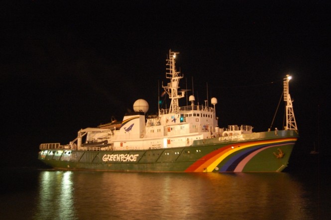 Greenpeace Flagship motor yacht Esperanza arrives in India