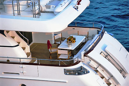 Luxury charter yacht IRIS - Aft Deck Luxury charter yacht IRIS - Aft Deck