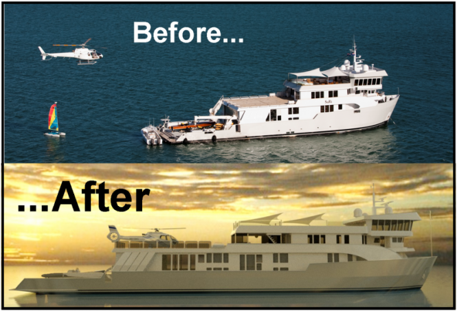 Luxury motor yacht SuRi - before and after Luxury motor yacht SuRi - before and after