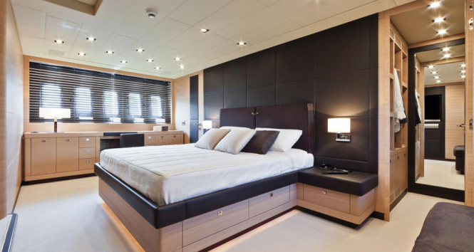Master Cabin aboard Mangusta 92 motoryacht Master Cabin aboard Mangusta 92 motoryacht