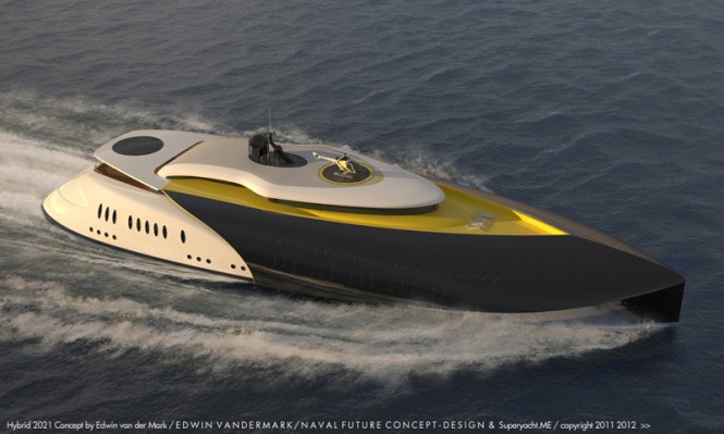 Hybrid 2021 yacht concept by Edwin van der Mark of VANDERMARK