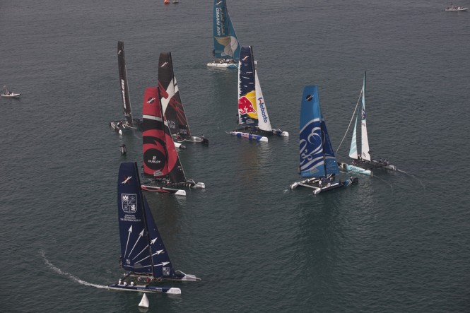 Extreme Sailing Series 2012 Act 1 won by sailing yacht Oman Air
