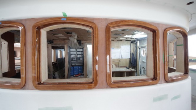 Bilgin 160 Classic Superyacht under construction at Bilgin Yachts
