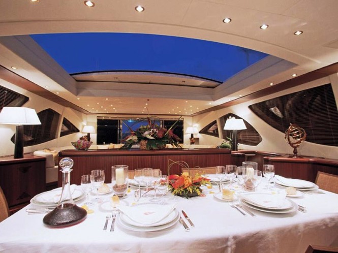 MANGUSTA 130 - same series as the motor yacht ABILITY - Dining MANGUSTA 130 - same series as the motor yacht ABILITY - Dining