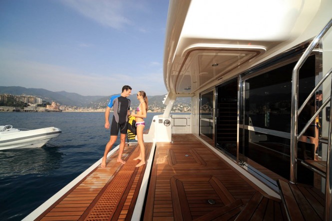 Motor Yacht HANA - Gym Entrance from Swim Platform Motor Yacht HANA - Gym Entrance from Swim Platform