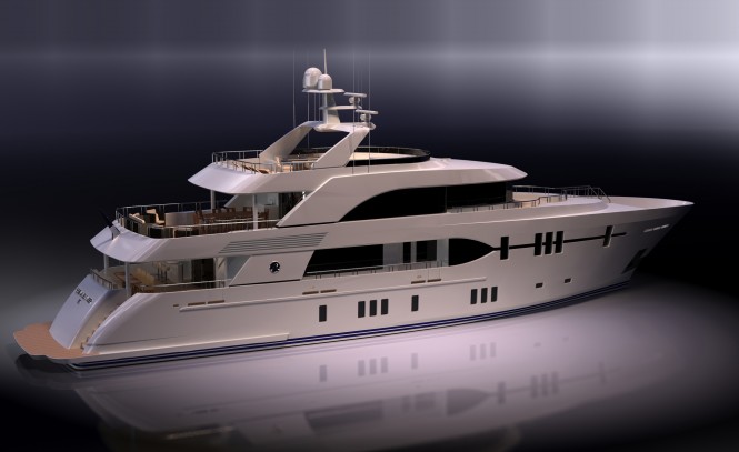 Ocean Alexander 120 Superyacht - aft view Ocean Alexander 120 Superyacht - aft view