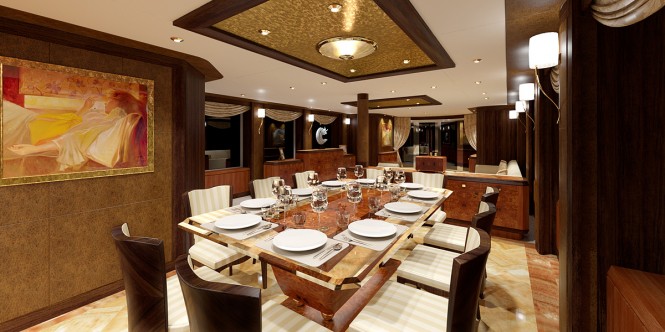 Superyacht Ocean Alexander 120 Dining Superyacht Ocean Alexander 120 Dining