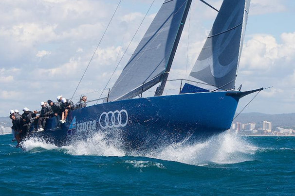 The new Audi Azzurra Sailing Team TP52 yacht making her debut at the Mapfre Palma Vela