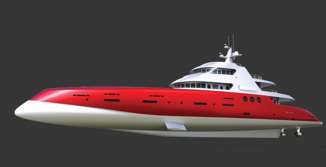 45m Granocean motor yacht Monoposto 147 concept with naval architecture by S&S