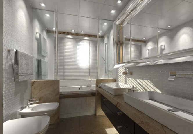 49.75m superyacht Cosmo 50 Explorer Guest Bath 49.75m superyacht Cosmo 50 Explorer Guest Bath