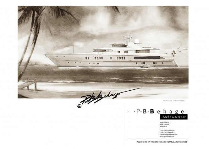 58.58m motor yacht CELESTE concept by P.B. Behage
