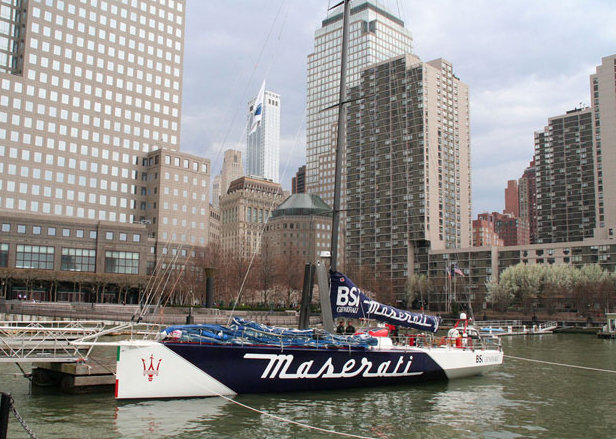 70ft sailing yacht Maserati leaves Dennis Conner´s North Cove to challenge Trans-Atlantic Record