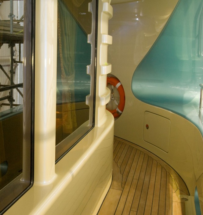 Aboard the ISA superyacht Aquamarina during her refit Aboard the ISA superyacht Aquamarina during her refit