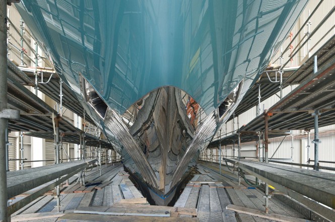 Aquamarina superyacht during her refit Aquamarina superyacht during her refit