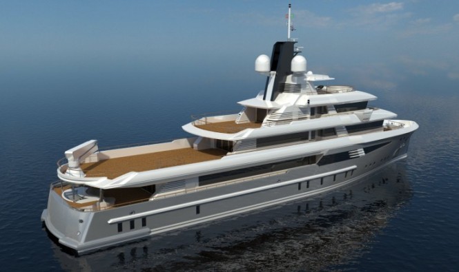 Cosmo 50 Explorer superyacht - rear view Cosmo 50 Explorer superyacht - rear view