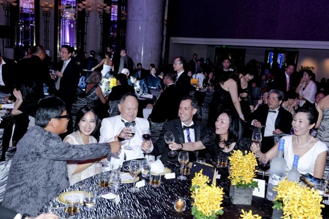 Guests toasting