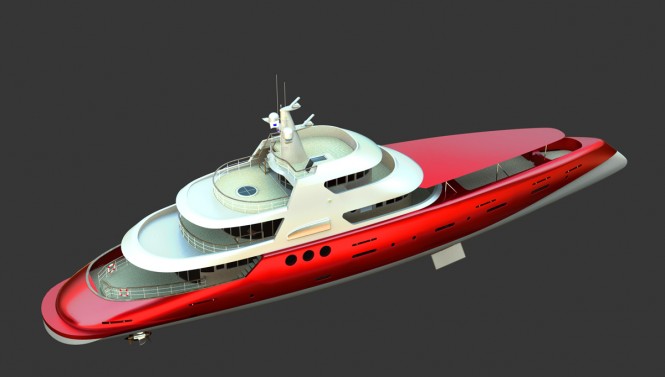 Luxury yacht Monoposto 147 - view from above Luxury yacht Monoposto 147 - view from above