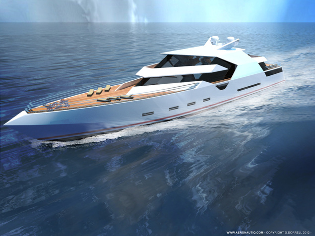 68m motor yacht HERCULE designed by AERONAUTIQ