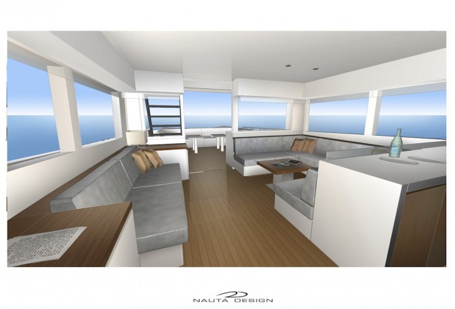 Rupert 80 yacht Galley up saloon - fwd central Rupert 80 yacht Galley up saloon - fwd central