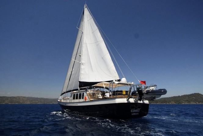 Luxury charter gulet Sea Comet available for cruising vacations around the Eastern Mediterranean