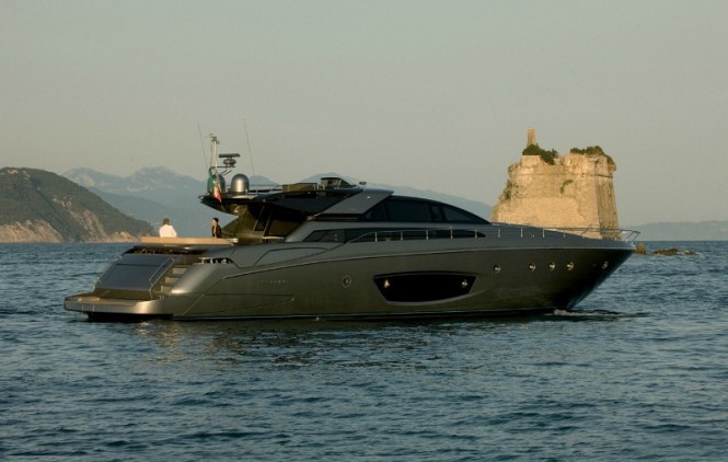 Exceptional RIVA 86′ Domino motor yacht RHINO luxury charter in the Western Mediterranean