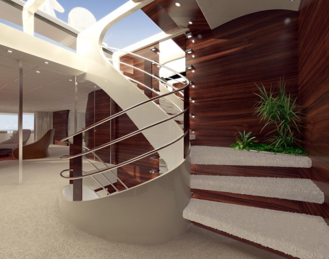Vicem 46 motor yacht Vulcan Staircase