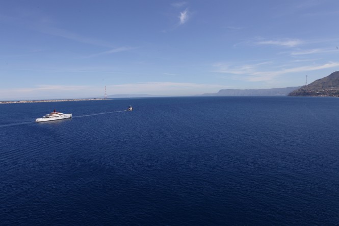 Vitruvius superyacht during her voyage from Turkey to Italy Vitruvius superyacht during her voyage from Turkey to Italy
