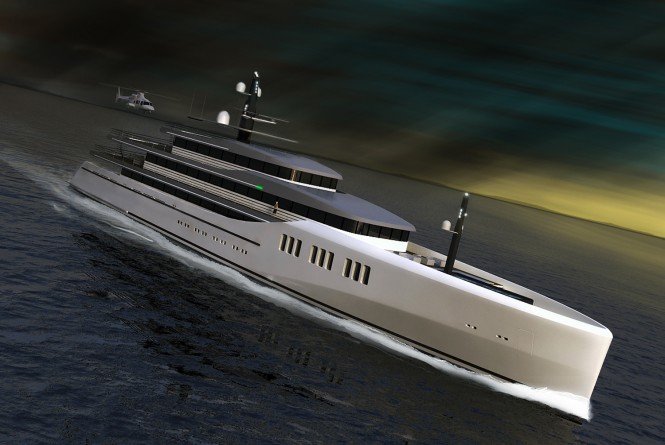 85m motor yacht LIQUID concept designed by Vripack