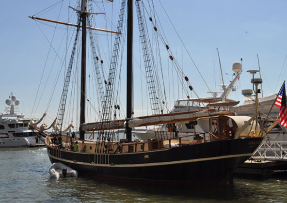 118ft classic sailing yacht Unicorn visited Dennis Conner’s North Cove