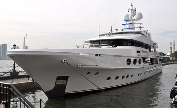 168ft Christensen charter yacht Remember When visits Dennis Conner’s North Cove