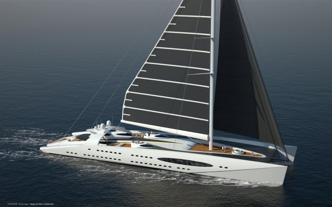 93.7m powersail yacht FUTURE FUSION concept by Edwin van der Mark of Vandermark and Harley O’Neil of SuperyachtME