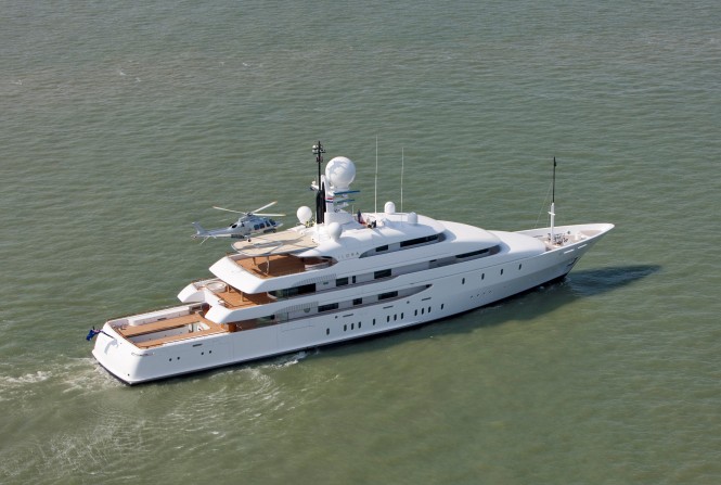 A new helipad and pool with movable floor for the 73.7m Amels motor yacht ILONA
