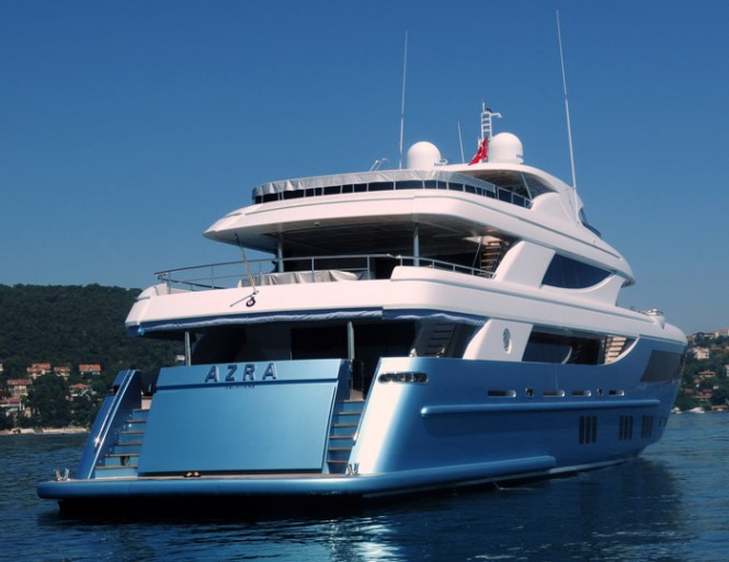 Azra superyacht - rear view Azra superyacht - rear view