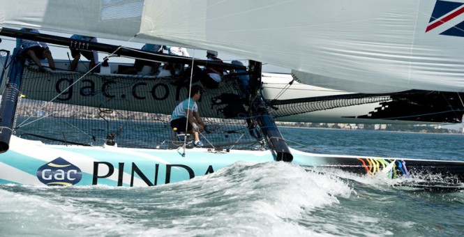 GAC Pindar catches a wave downwind during racing in Istanbul GAC Pindar catches a wave downwind during racing in Istanbul