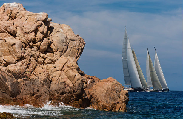 Loro Piana Superyacht Regatta 2012: Highland Fling superyacht and sailing yacht Scorpione dei Mari at the top after Day 2