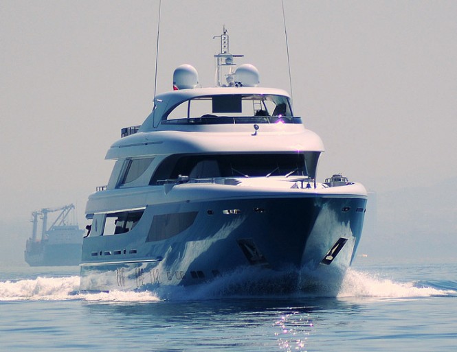 Luxury yacht Azra- front view Luxury yacht Azra- front view