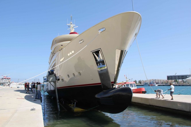 Luxury yacht LOLA at launch Luxury yacht LOLA at launch