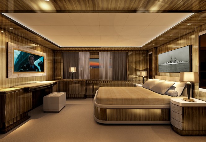 Motor Yacht OKKO - Rendering of the interior - Double Stateroom Motor Yacht OKKO - Rendering of the interior - Double Stateroom