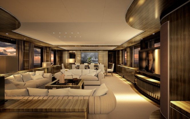Superyacht OKKO interior rendering Superyacht OKKO interior rendering