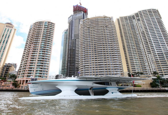 The solar powered yacht PlanetSolar MS TURANOR The solar powered yacht PlanetSolar MS TURANOR