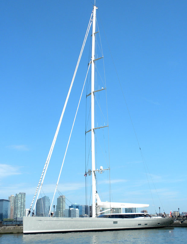 160ft Fitzroy luxury yacht Zefira visits Dennis Conner’s North Cove