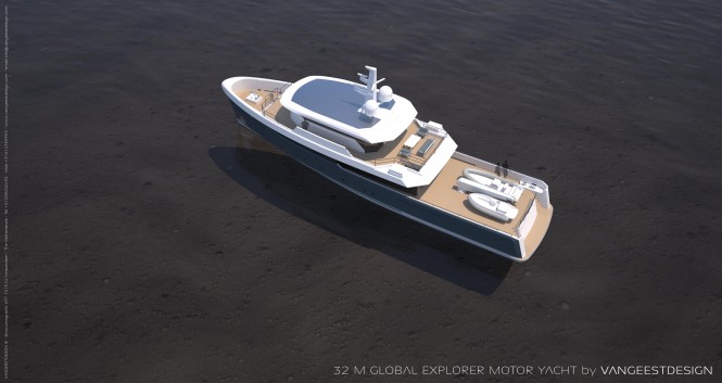 32M motor yacht Global Explorer - view from above 32M motor yacht Global Explorer - view from above