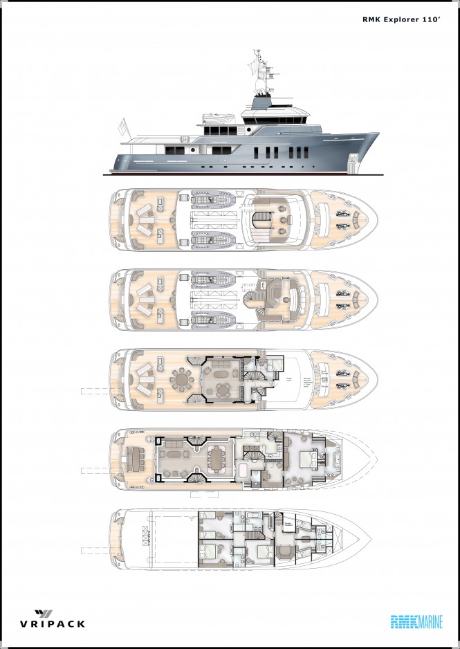 33m Explorer motor yacht Vripack 110 by RMK Marine and Vripack Design