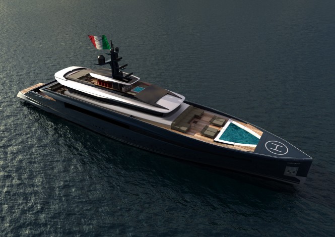 60m megayacht Impervia - view from above