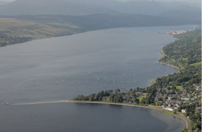 Aerial view of the Rhu Marina in Scotland Aerial view of the Rhu Marina in Scotland