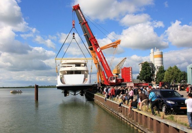 Launch of the 49m superyacht Nassima - Photo courtesy of Olivier van Meer Launch of the 49m superyacht Nassima - Photo courtesy of Olivier van Meer