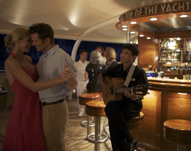 Live guitar entertainment aboard mega yacht Sea Dream