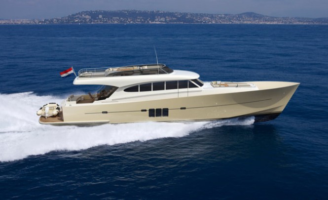 Hull and superstructure of the Mulder designed 22.2m fast motor yacht P1026 completed