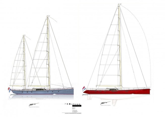 New 32m sailing yacht concepts by P.B.Behage for global cruising